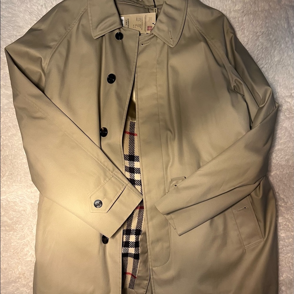 burberry trench coat men cashmere color taupe us size 44R